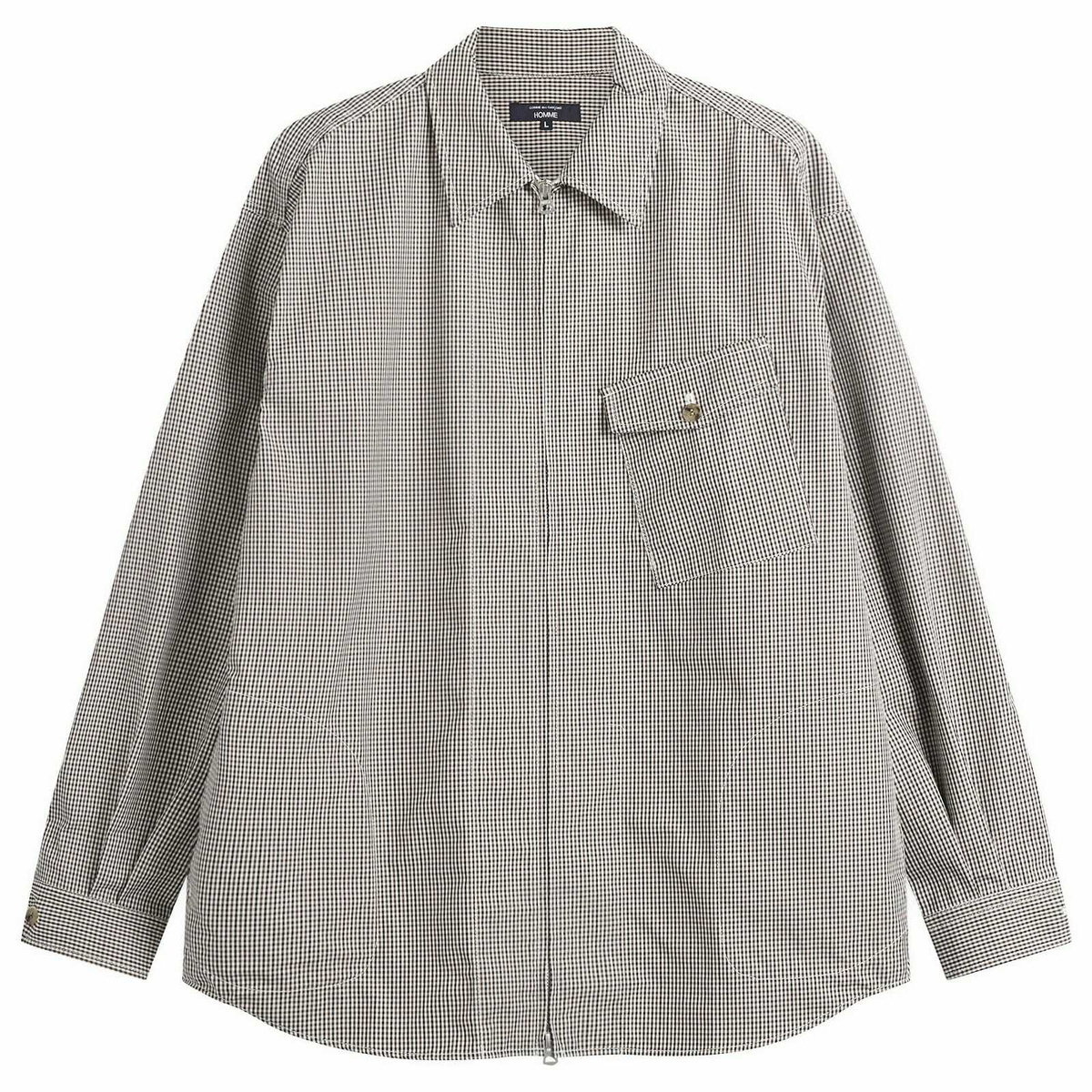 Comme des Garçons Homme Men's Check Triple Layers Shirt in Off White/Brown/Black