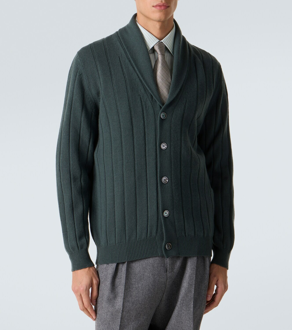 Kiton Rib-knitted cashmere cardigan