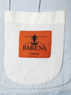 BARENA - Siroco Slim-Fit Unstructured Double-Breasted Denim Blazer - Blue