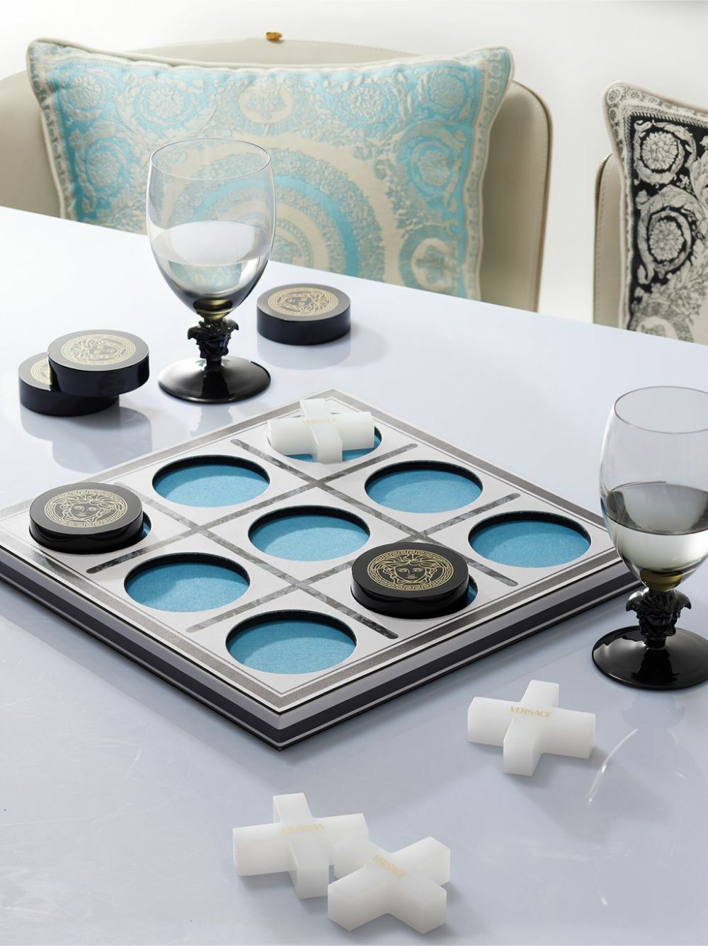 Versace White Tic-Tac-Toe Board Game