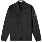 Stone Island Men's Supima Cotton Twill Stretch-TC Zip Shirt Jacket in Black