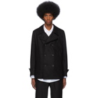 Comme des Garcons Shirt Black Wool Broadcloth Workstitch Peacoat