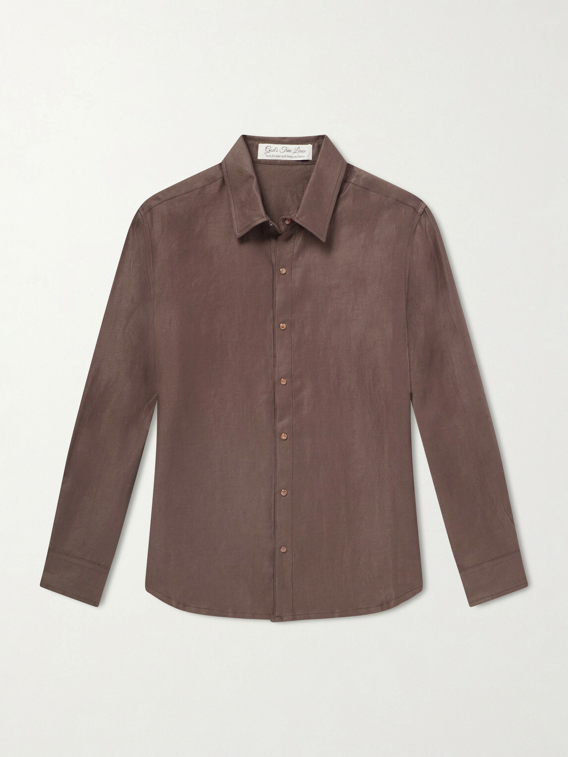 God's True Cashmere - Cocoa Linen Shirt - Brown
