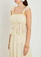 Loveshackfancy Siena Floral-print Georgette top Yellow