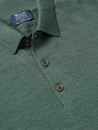 William Lockie - Slim-Fit Merino Wool Polo Shirt - Green