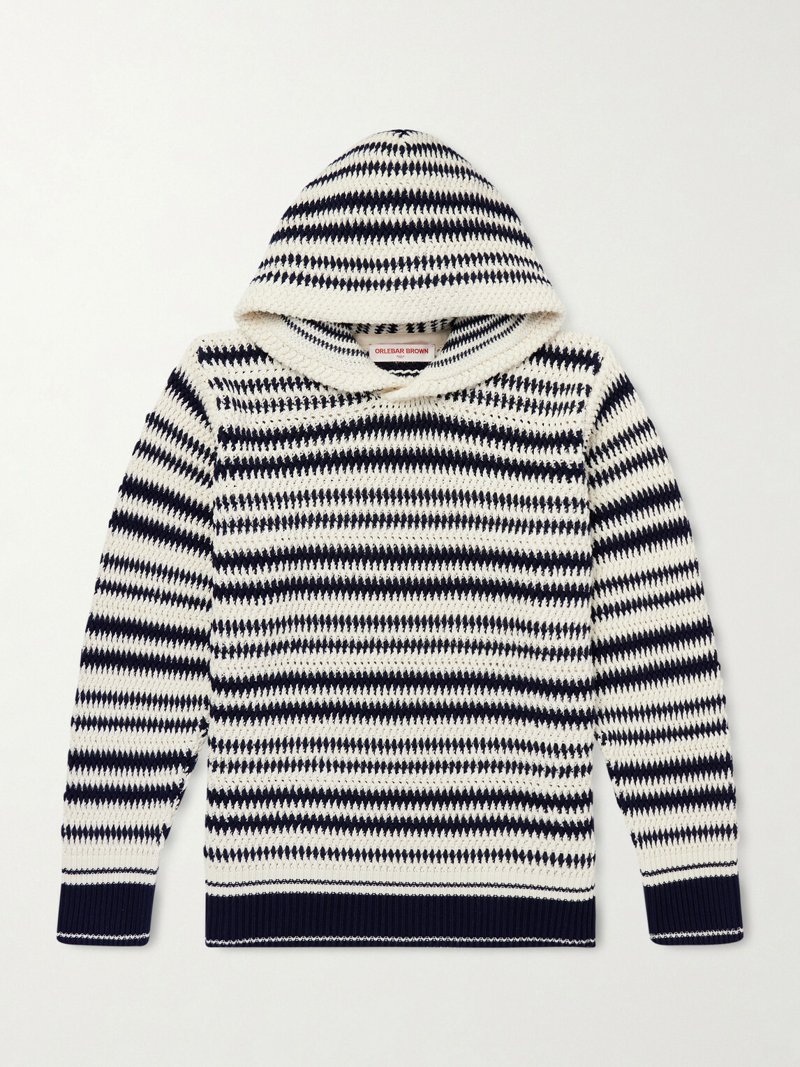 Orlebar Brown - Kirk Striped Organic Cotton Hoodie - Black