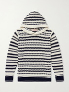 Orlebar Brown - Kirk Striped Organic Cotton Hoodie - Black