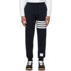 Thom Browne Navy Classic Loopback 4-Bar Sweatpants