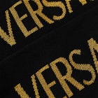 Versace Men's Logo Sock in Black/Gold