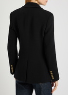 Veronica Beard Claude Dicky Double-breasted Stretch-wool Blazer Black