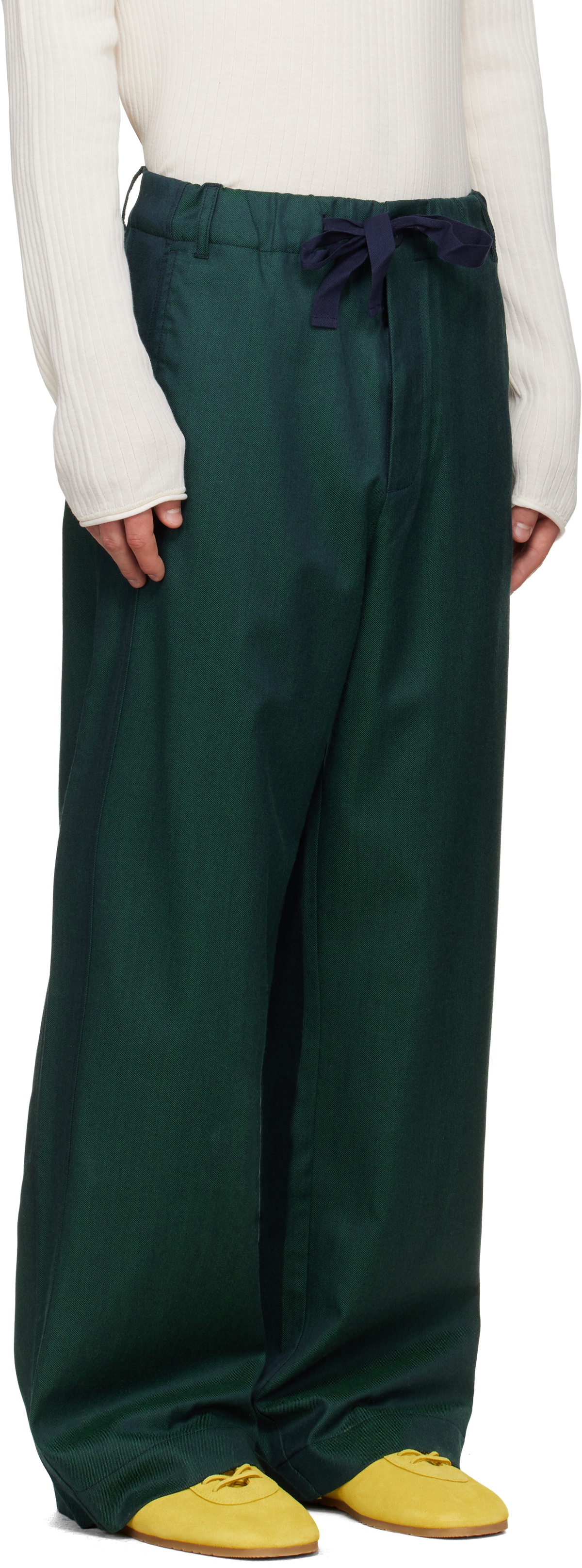 Green Jd Drawstring Sanderlak Green Tailored Drawstring Trousers