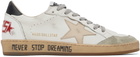 Golden Goose White & Beige Ball Star Low-Top Sneakers