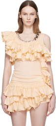 Dries Van Noten Beige Ruffled Top