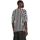 Sunnei Black and White Striped Over T-Shirt