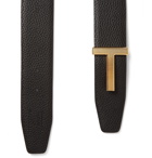TOM FORD - 4cm Black and Dark-Brown Reversible Full-Grain Leather Belt - Black