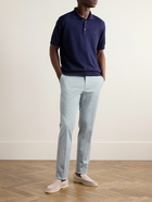 Etro - Slim-Fit Cotton-Blend Gabardine Trousers - Blue