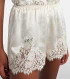 Dôen Iona lace-trimmed silk shorts