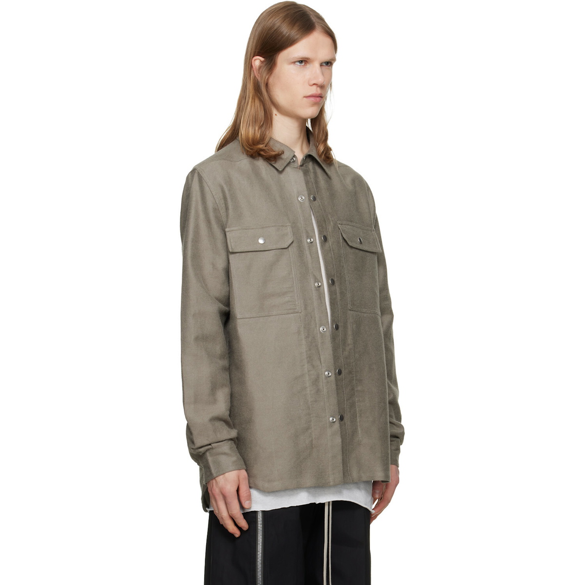 Rick Owens Taupe Tower Overshirt