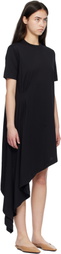 Loulou de Saison Black IGARI Asymmetric T-shirt Midi Dress