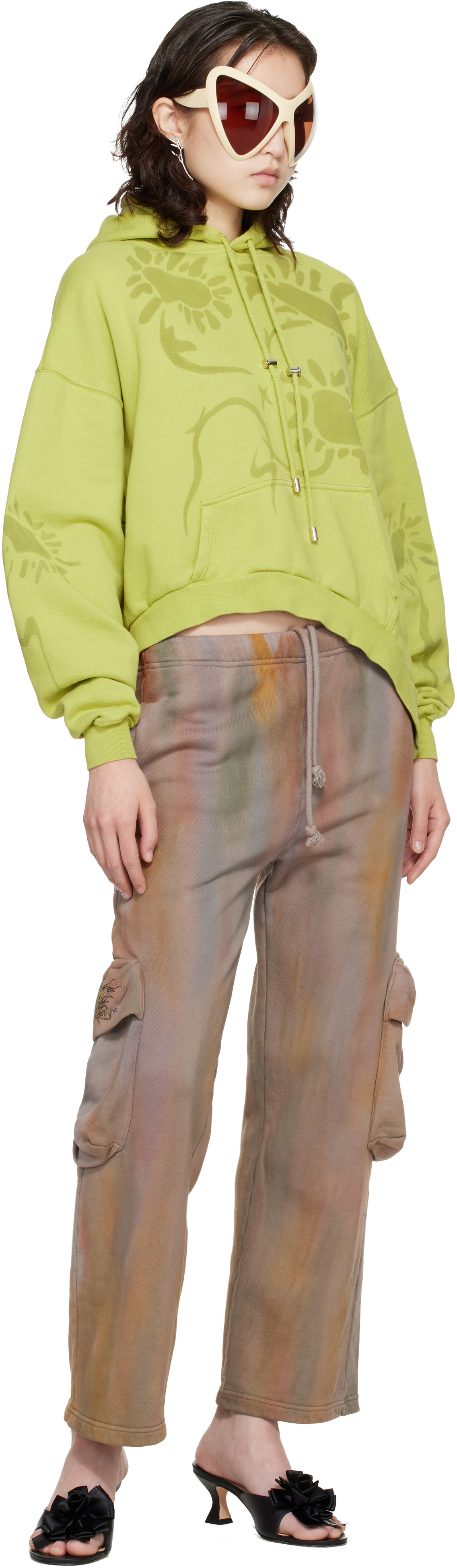 Collina Strada Green Wave Hem Hoodie
