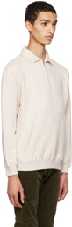BEAMS PLUS Off-White Half-Zip Sweatshirt
