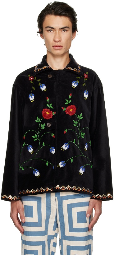 Photo: Bode Black Garden Vine Jacket