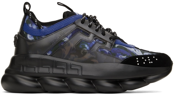 Photo: Versace Black & Blue Chain Reaction Sneakers