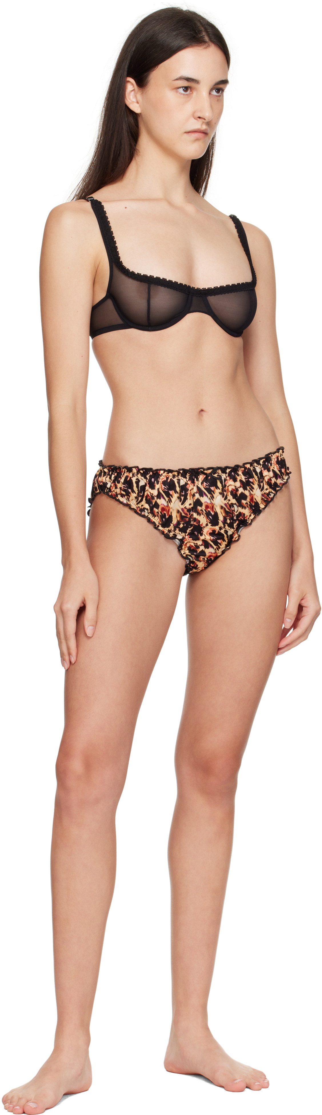 Collina Strada Beige & Black Leopard Peony Magnolia Briefs