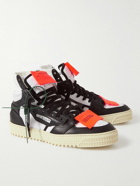 Off-White - 3.0 Off-Court Leather and Canvas High-Top Sneakers - Black