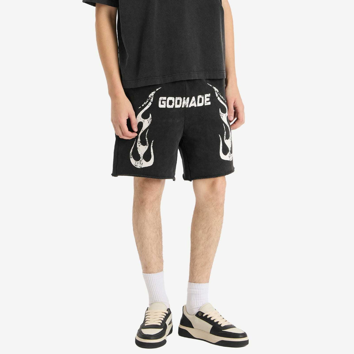 God Made Men's F7 Shorts in Washed Black