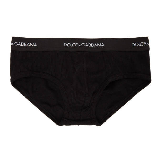 Photo: Dolce and Gabbana Black Ribbed Jersey Boxer Briefs