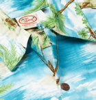 Go Barefoot - Island Hut Printed Cotton Shirt - Blue