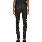 Ann Demeulemeester Black Leather Trousers