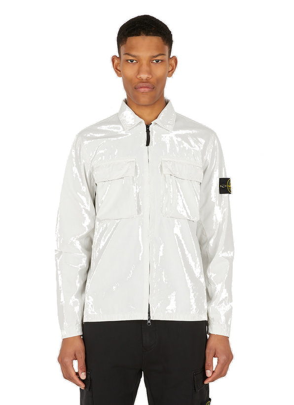 Photo: Compass Patch Overshirt Jacket in White