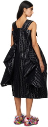 Comme des Garçons Black Gathered Faux-Leather Midi Dress