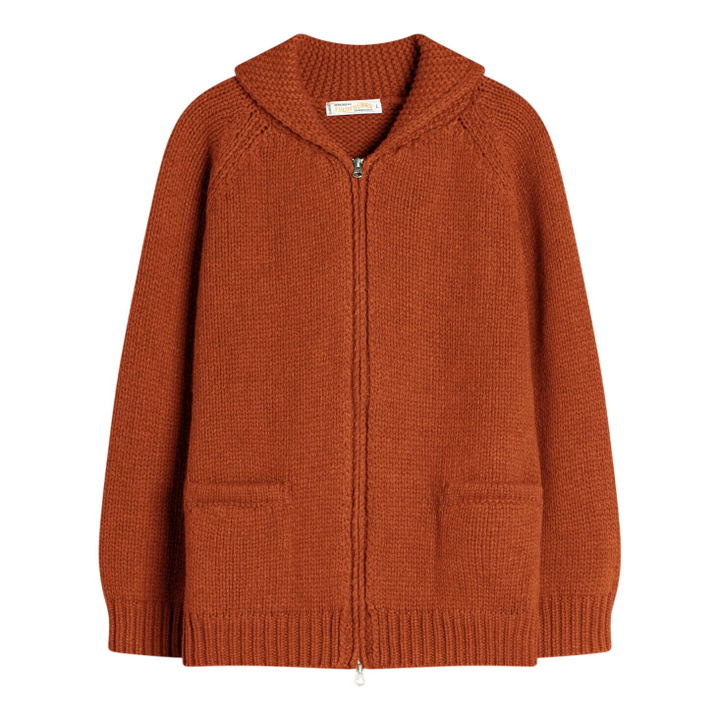 Photo: FrizmWORKS Men's Heavy Cowichan Cardigan - END. Exclusive in Brick