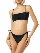 MC2 Saint Barth Woman Bandeau Black Top With Rhinestones