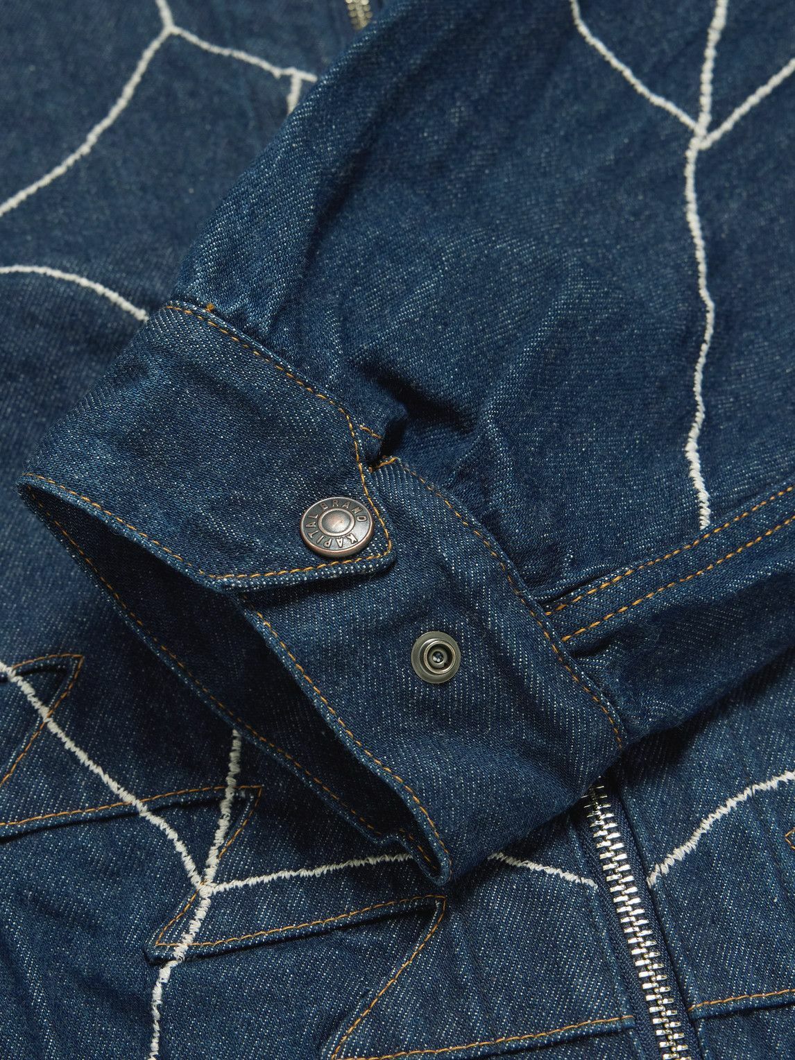KAPITAL - Thunderbird Embroidered Denim Blouson Jacket - Blue
