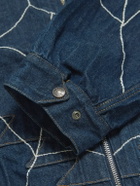KAPITAL - Thunderbird Embroidered Denim Blouson Jacket - Blue