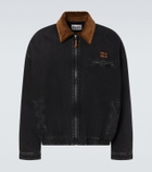 Miu Miu Corduroy-trimmed denim blouson jacket
