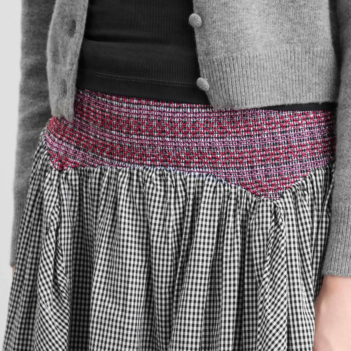 Damson Madder Women's Layla Godet Midi Skirt in Black