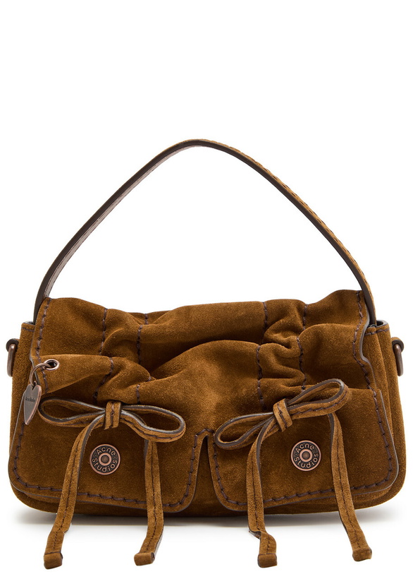 Photo: Acne Studios Multipocket Micro Suede Cross-body bag - Brown - One Size