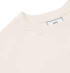AMI - Logo-Embroidered Fleece-Back Cotton-Jersey Sweatshirt - White