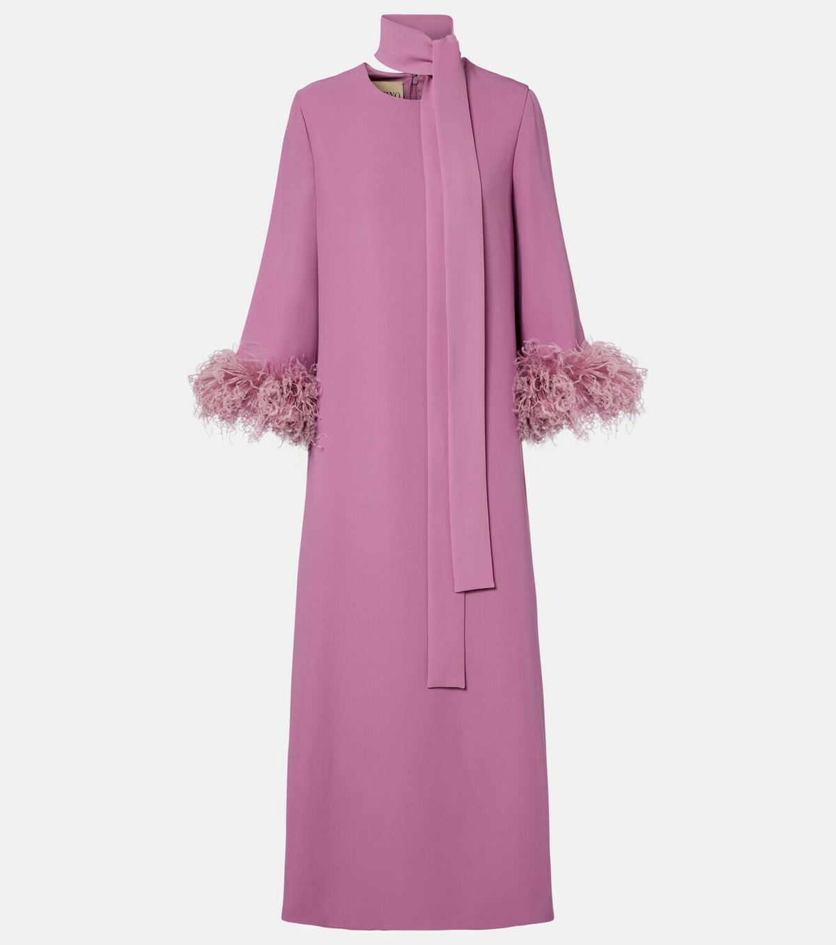 Valentino Cady Couture feather-trimmed maxi dress