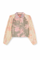Diesel Floral bomber jacket in crinkled acetate - Jackets - Woman -
