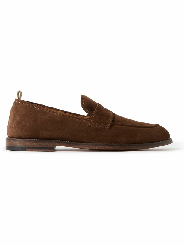 Photo: Officine Creative - Opera Suede Penny Loafers - Brown