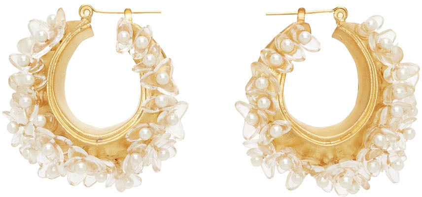 Mame Kurogouch Osmanthus Motif Earrings-