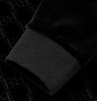 Balmain - Logo-Print Cotton-Blend Velvet Sweatshirt - Black