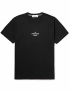 Stone Island - Archivio Embroidered Logo-Print Cotton-Jersey T-Shirt - Black