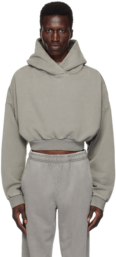 Photo: Entire Studios Gray Cropped Heavy Hoodie